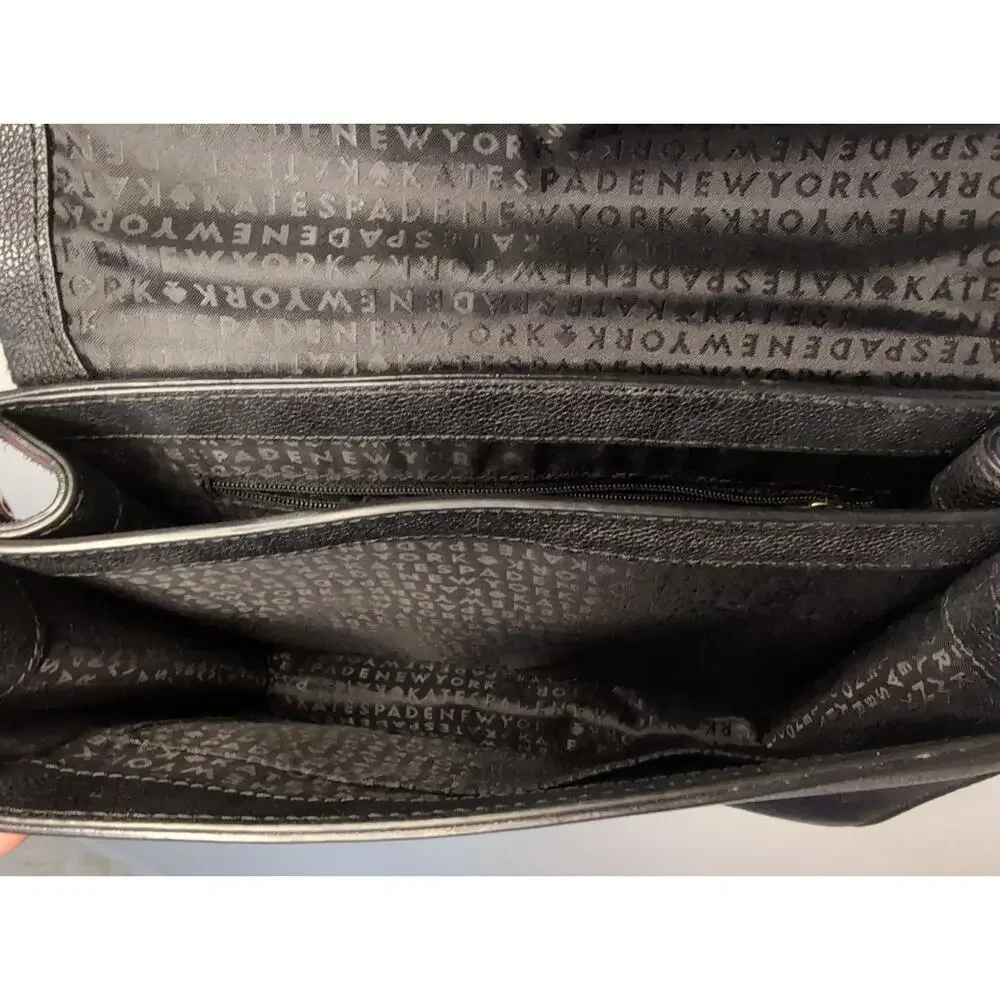 Kate Spade Calf Hair Crossbody Bag Black Wine Leather Flap Designer
